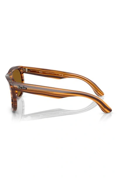 Ray Ban Wayfarer Reverse Sonnenbrillen Havana Gestreift Fassung Braun Glas Polarisiert 53-20 In Striped Havana