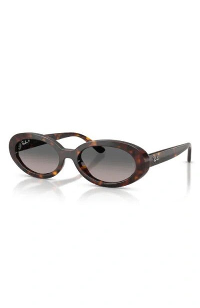 Ray Ban Ray-ban 54mm Gradient Polarized Oval Sunglasses In Pattern