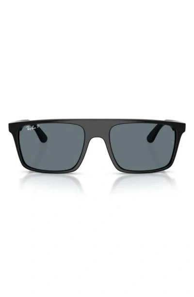 Ray Ban Ray-ban 55mm Polarized Square Sunglasses In White
