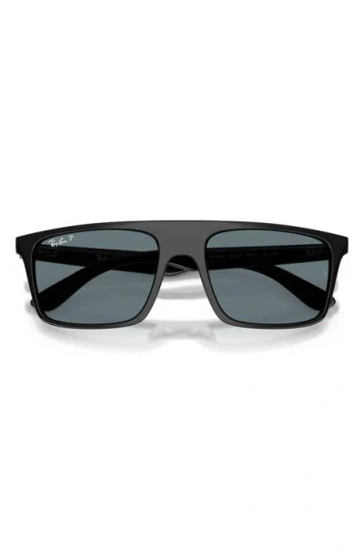 Ray Ban Ray-ban 55mm Polarized Square Sunglasses In White