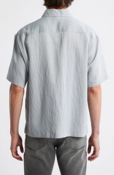 Frame Textured Stripe Short Sleeve Button-up Shirt In Multi