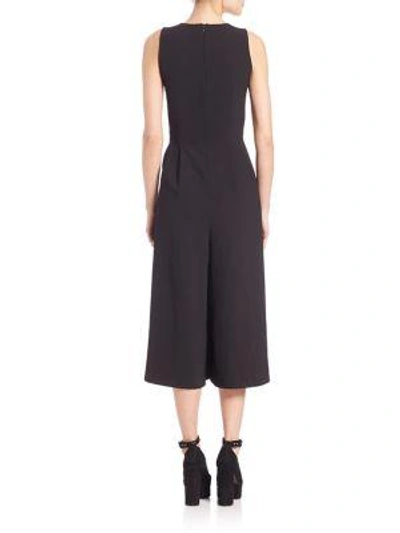 Shop Alexander Wang T Stretch Poly Twill V-neck Gaucho Jumpsuit In Black