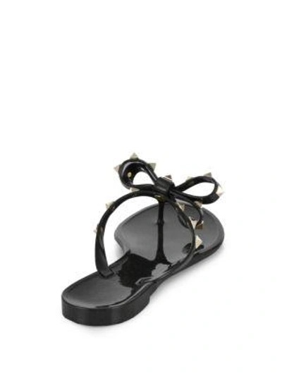Shop Valentino Rockstud Jelly Sandals In Black