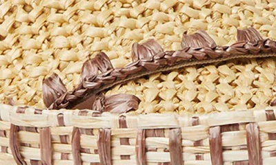 Fendi Beige Raffia-effect Material Slides In Brown