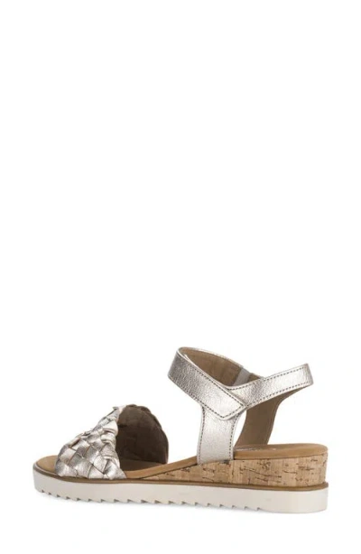 Gabor Ankle Strap Sandal In Silver