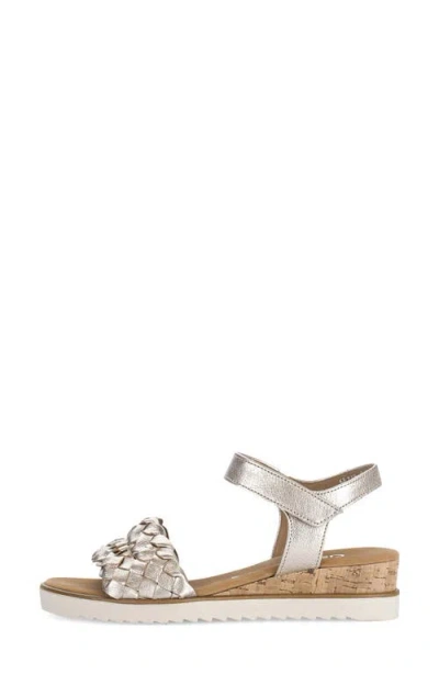 Gabor Ankle Strap Sandal In Silver