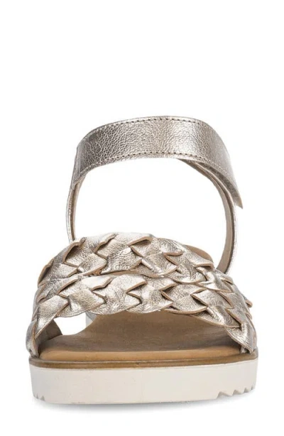 Gabor Ankle Strap Sandal In Silver