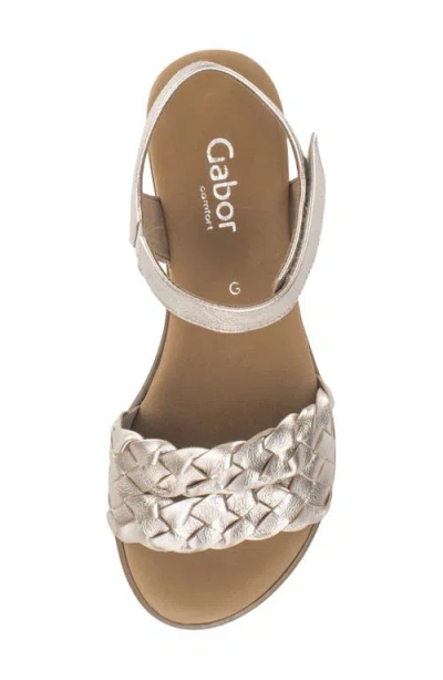 Gabor Ankle Strap Sandal In Silver