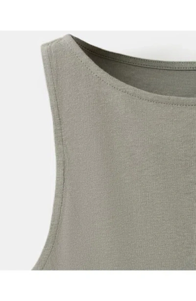 Mango Button Front Tank In Gray