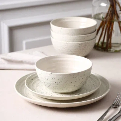Stone Lain Dua Stoneware 24-piece Dinnerware Set In White