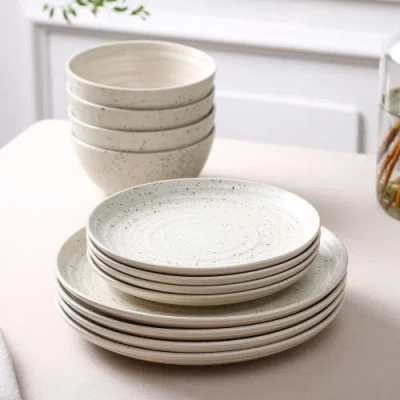Stone Lain Dua Stoneware 24-piece Dinnerware Set In White
