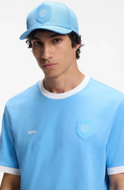 Hugo Boss Boss Poulin Lux Flag Patch Adjustable Baseball Cap In Pattern