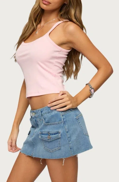 Edikted Basic Babe Stretch Cotton Crop Camisole In Multi