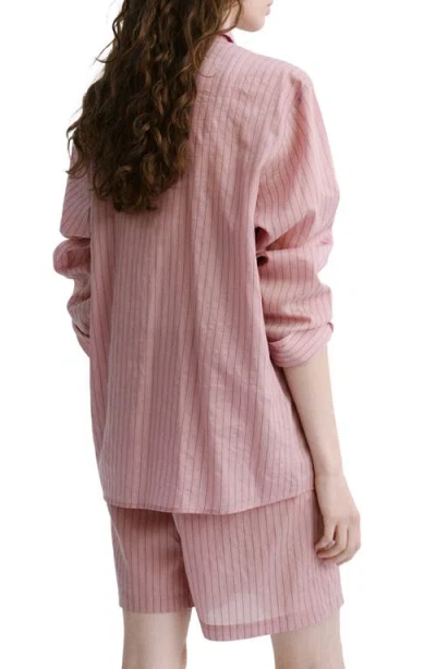 Mango Stripe Button-up Shirt In Pink