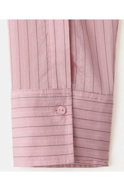 Mango Stripe Button-up Shirt In Pink