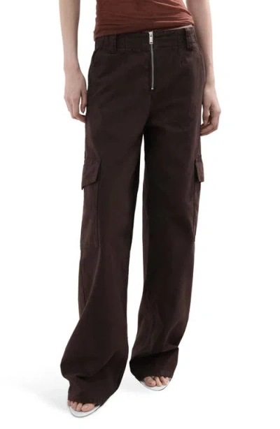 Mango Relaxed Cargo Jeans In Brown