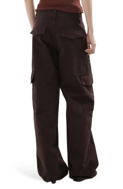 Mango Relaxed Cargo Jeans In Brown