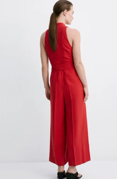 Mango Sleeveless Jumpsuit In Brown