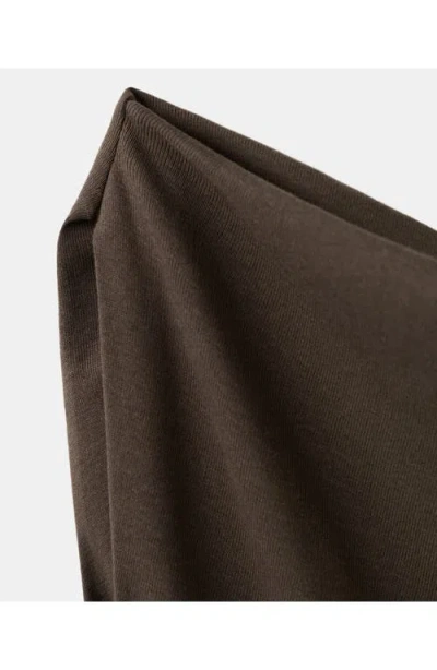 Mango One-shoulder Flared Maxi Dress In Black