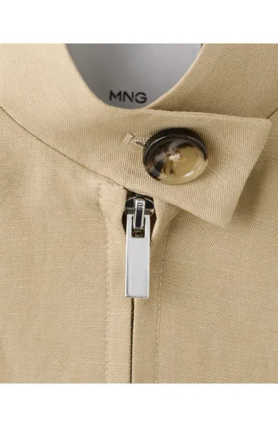 Mango Linen Blend Jacket In Metallic