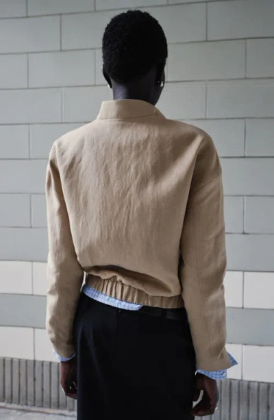 Mango Linen Blend Jacket In Metallic