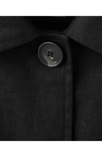 Mango Belted Linen Jacket In Black