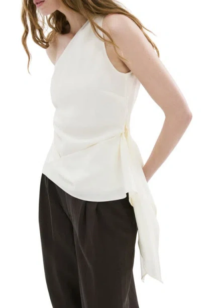 Mango Asymmetric Lyocell Top In Neutral