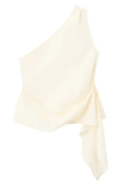Mango Asymmetric Lyocell Top In Neutral