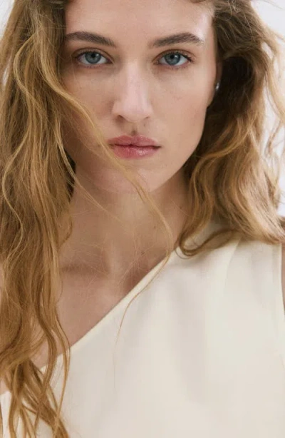 Mango Asymmetric Lyocell Top In Neutral