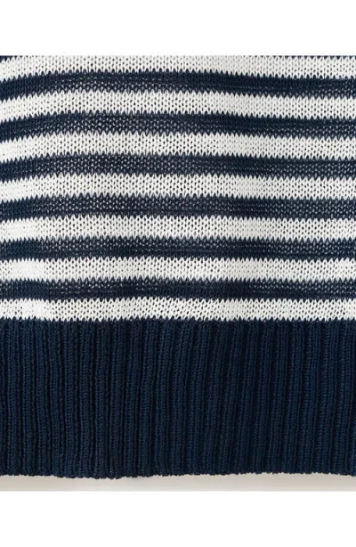 Mango Stripe Crop Sweater In Blue