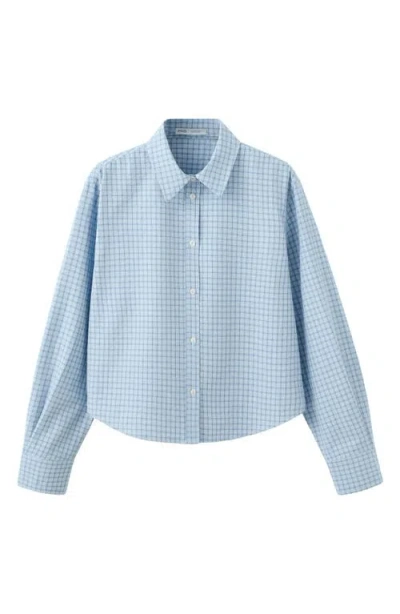 Mango Checked Shirt In Blue