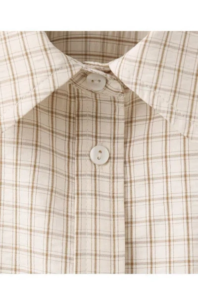 Mango Checked Shirt In Neutral