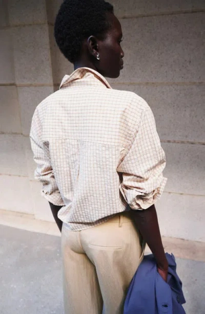 Mango Checked Shirt In Neutral