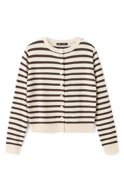 Mango Stripped Knit Cardigan In Multi