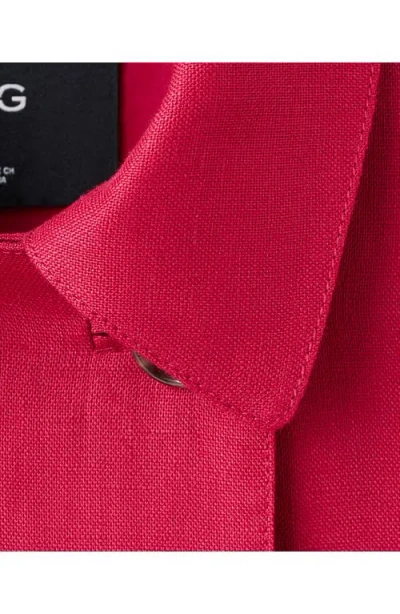 Mango Double Breasted Linen Jacket In Red