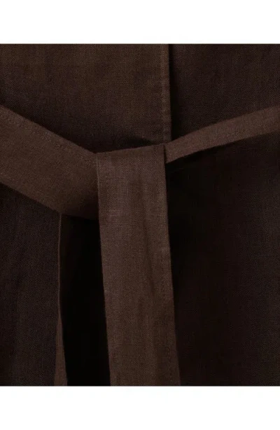 Mango Belted Linen Jacket In Brown