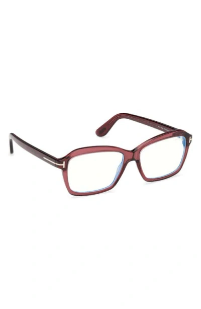 Tom Ford 54mm Rectangular Optical Glasses In Neutral