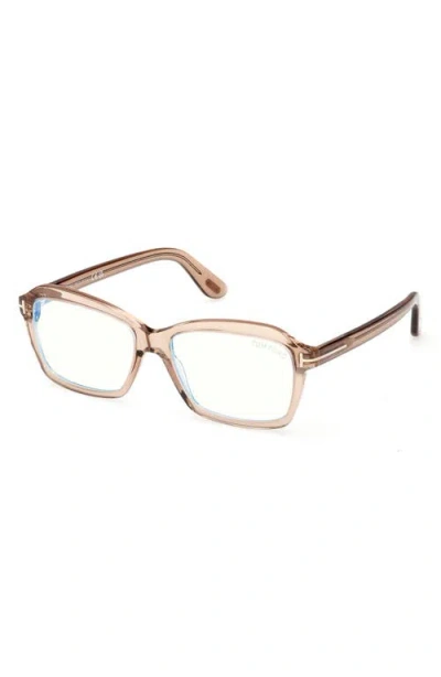 Tom Ford 54mm Rectangular Optical Glasses In Purple