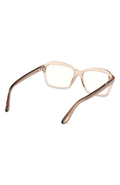 Tom Ford 54mm Rectangular Optical Glasses In Purple