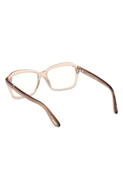 Tom Ford 54mm Rectangular Optical Glasses In Purple