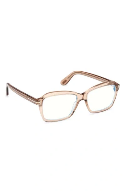 Tom Ford 54mm Rectangular Optical Glasses In Purple