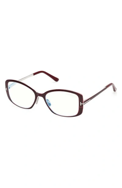 Tom Ford 54mm Rectangular Optical Glasses In Purple