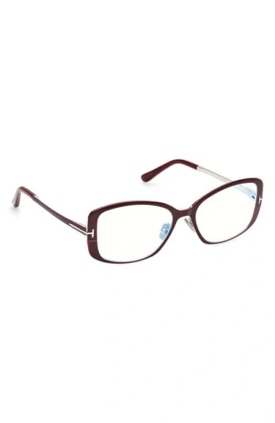 Tom Ford 54mm Rectangular Optical Glasses In Purple