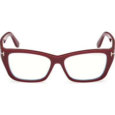 Tom Ford 54mm Butterfly Optical Glasses In Burgundy
