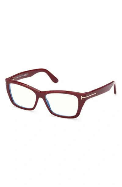 Tom Ford 54mm Butterfly Optical Glasses In Burgundy