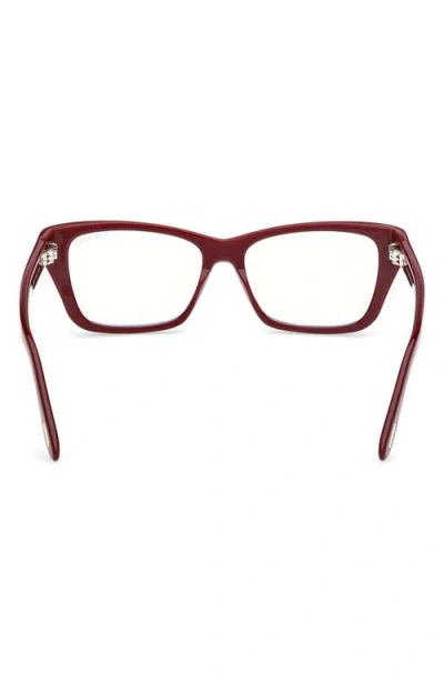Tom Ford 54mm Butterfly Optical Glasses In Burgundy