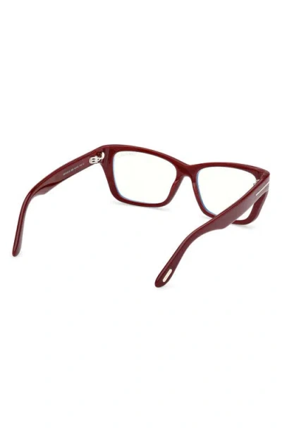 Tom Ford 54mm Butterfly Optical Glasses In Burgundy