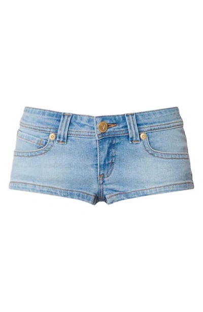 Abrand Denim Microshorts In Blue