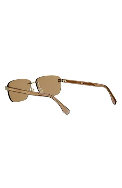 Fendi Sky 61mm Rectangular Sunglasses In Gold