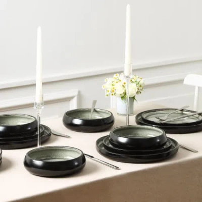 Stone Lain Lagoon Stoneware 12-piece Dinnerware Set In Green